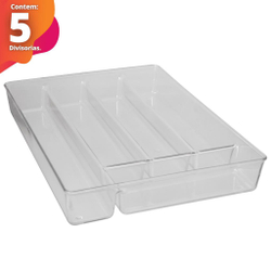 Organizador Acrílico Talheres Gaveta c/ 5 Divisórias 27x35cm é boa?