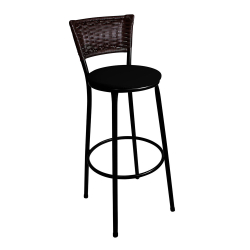 Banqueta Alta Hawaii Bistrô Encosto Junco Marrom Pintura Epóxi Aço Preto Assento Preto é boa?