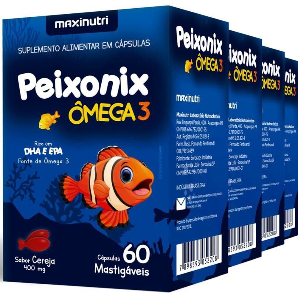 Mega 3 Kids Óleo Peixe 60 Cápsulas Mastigáveis Cereja