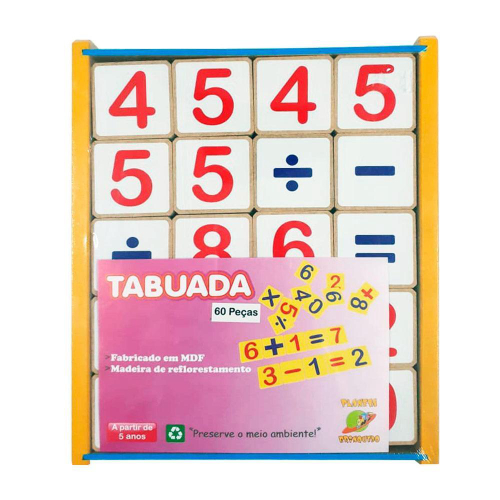 Desafio da Tabuada - Jogo Pedagógico de Matemática - Madeira