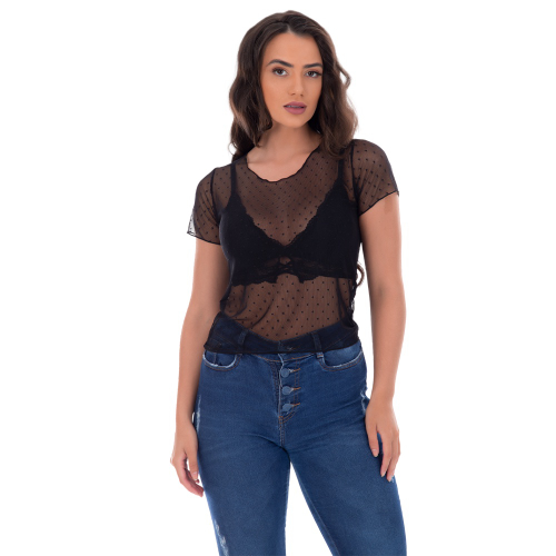 blusa camisa tule transparente