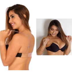 Menor preço em Sutiã Com Alça De Silicone Transparente Discreto Costa Nua Com Bojo Nadador Sutia Com Alças De Silicone Encaixaveis