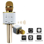 Microfone Bluetooth Karaoke Sem Fio Com Alto Falante Voice Caixa De Som Portatil Rosa