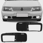 Grade Moldura Farol Milha Polo Classic 97 98 99 2000 2001 2002 Preto Com Furo
