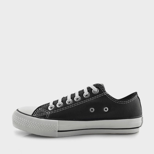 Tênis Converse All Star Preto - Branco Couro em Promoção na Americanas