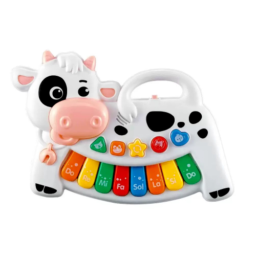 Piano Teclado Baby Fazendinha com Luz Músicas e Sons Animais – Seu