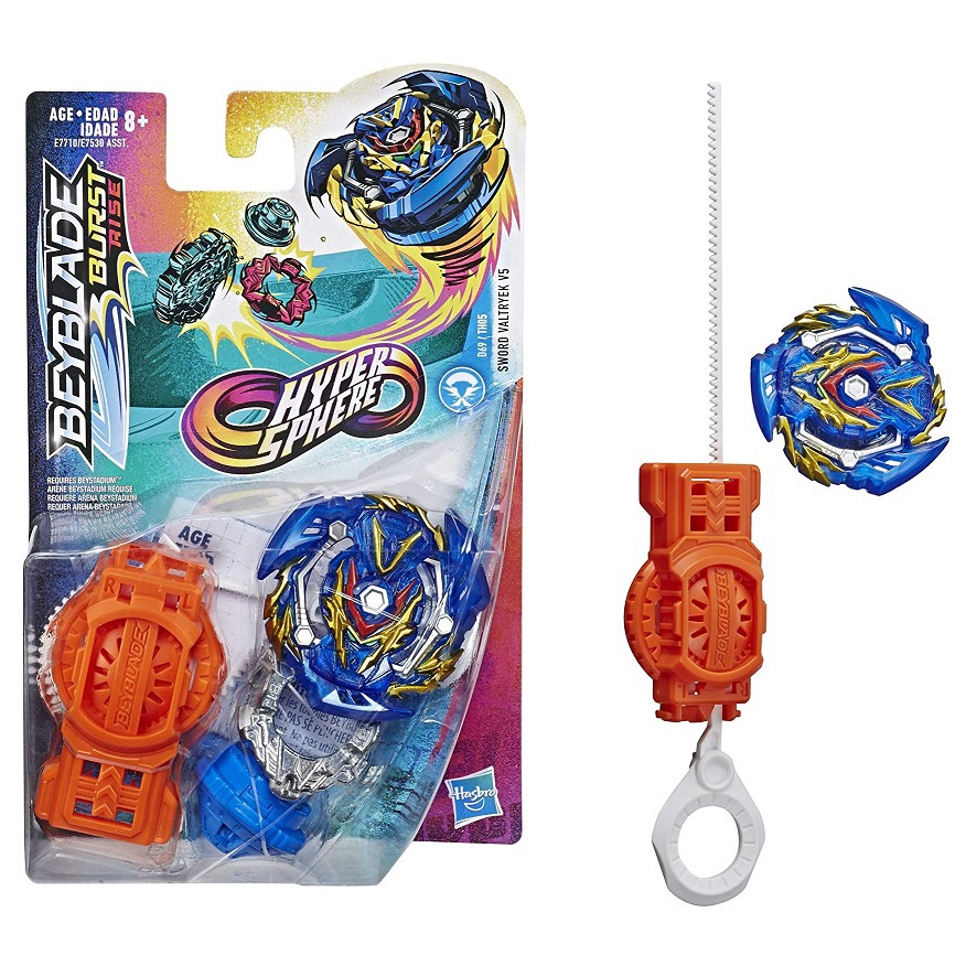 Beyblade Pião e Lançador Hypersphere Sword Valtryek V5 Hasbro na Tyzu Toys