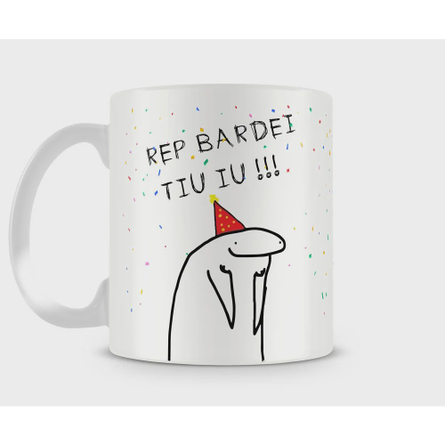 Caneca Aniversário flork meme- xícara de porcelana - Repi Bardei