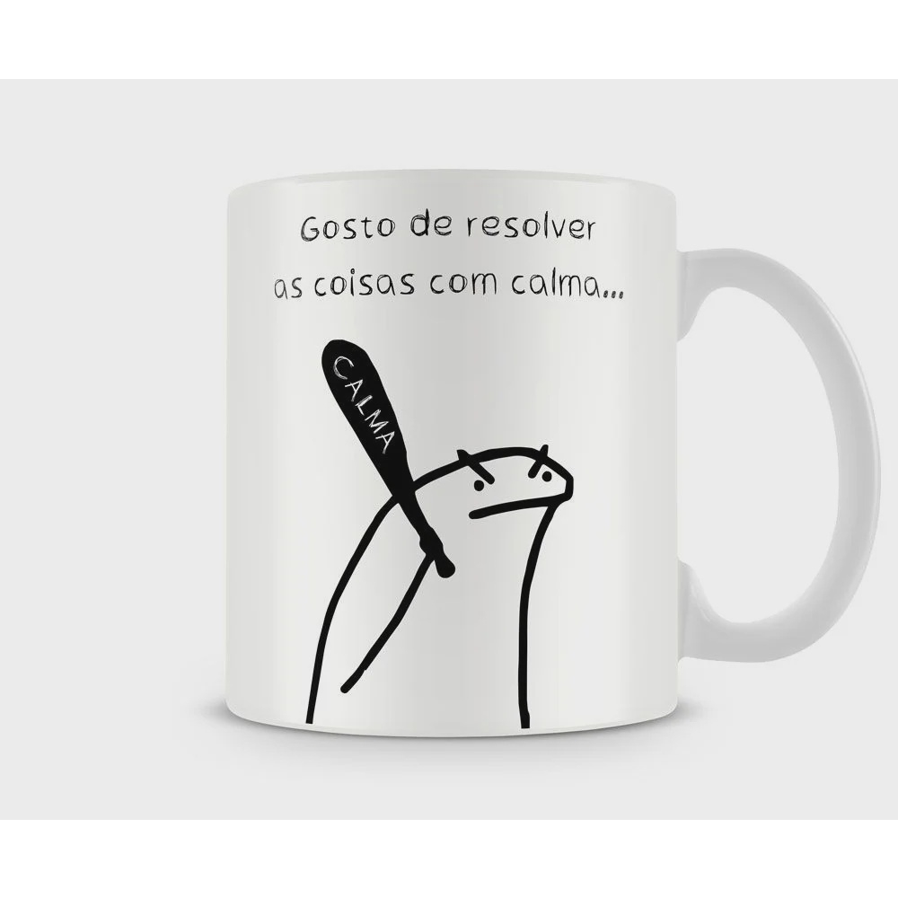 Caneca meme boneco palito flork eu eu quero tocar no Shoptime