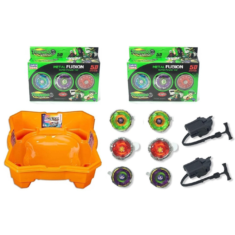 Kit Beyblade Metal 5D Brinquedo 4 Peões Led Toys na Americanas