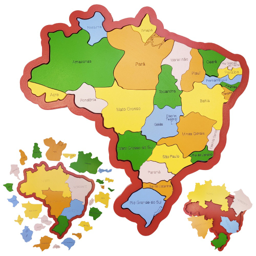 Quebra Cabeça Mapa Do Brasil Regiões Estados Capitais Newart em Promoção na  Americanas