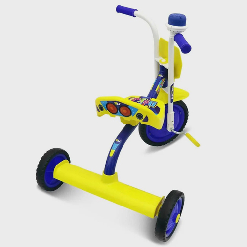 Triciclo Infantil Ultra Bikes Motoca Com Buzina Menina/Menino -  Azul+amarelo