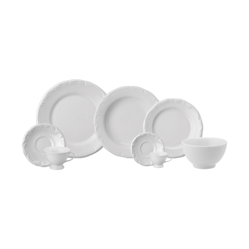 Aparelho de Jantar Chá e Café 42 Peças Porcelana Schmidt - Dec. Búzios 2406  - SCHMIDT