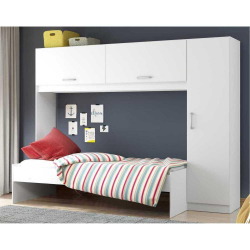 Menor preço em Guarda-Roupa/Roupeiro Multimóveis c/Cama para colchão 190cmx90cm Branco REF.2650.697