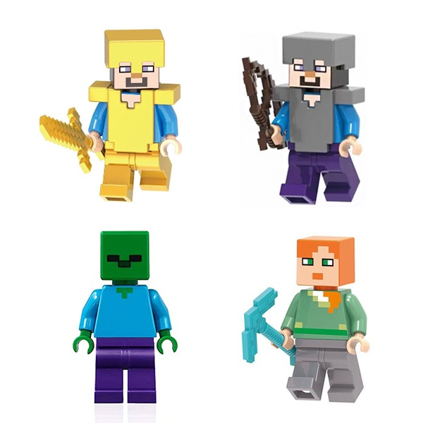 Boneco Minifigure Blocos De Montar Alex Minecraft no Shoptime