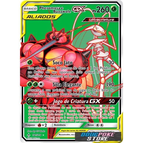 Carta Pokémon Ultra Rara c/ Muita Vida Hp Alto Gx Aliados no Shoptime