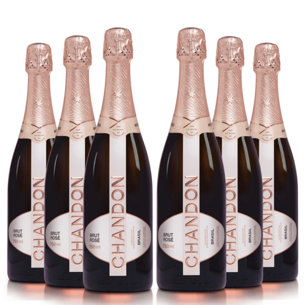 Kit 6 Espumantes Chandon Brut Rosé, 6x750ml No Shoptime