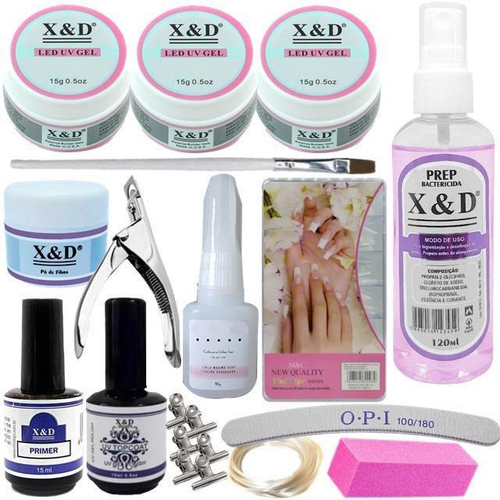 Kit Para Unhas Gel Primer Top Coat Prep Gel Xed no Shoptime