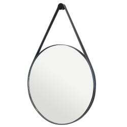 Espelho Redondo De Mesa Escandinavo 60Cm + Suporte Couro Preto é boa?