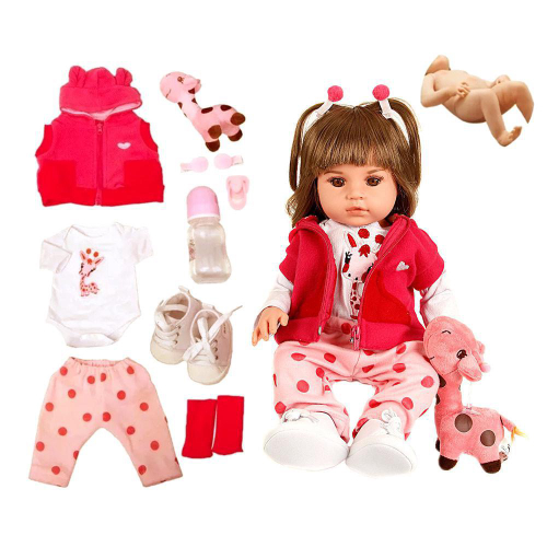 Bebe Reborn Girafinha Menina 100% Silicone 48cm no Shoptime