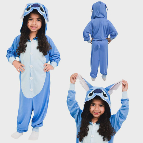 Macacão Pijama Bebê Infantil de Bichinho Stitch (18 Meses) - MKP