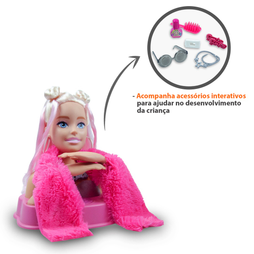 Boneca Infantil Barbie Para Pentear Com 12 Frases e Acessórios