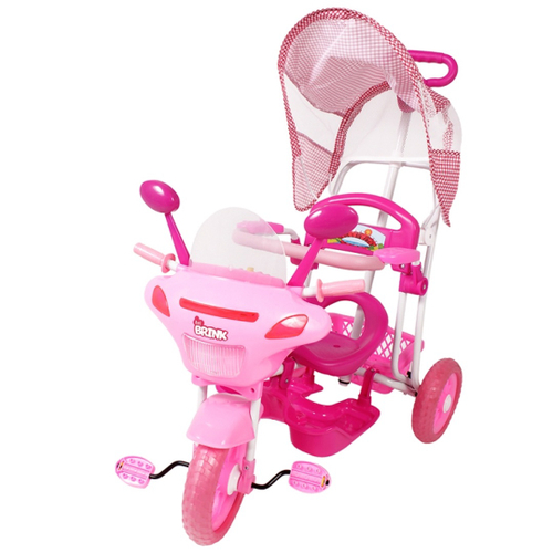 Triciclo Motoca Infantil Com Empurrador Removível - Rosa