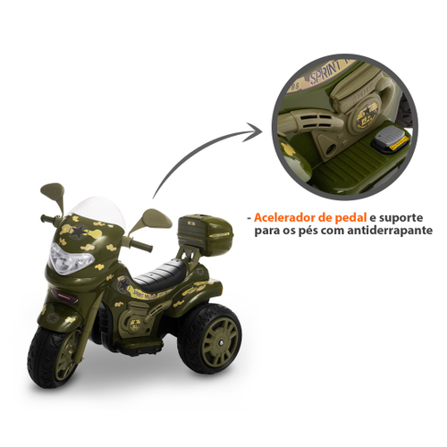 Moto Elétrica Infantil Som Luz Sprint Turbo Verde 12v Suporta Criança Até  35 Kg Grande Biemme no Shoptime