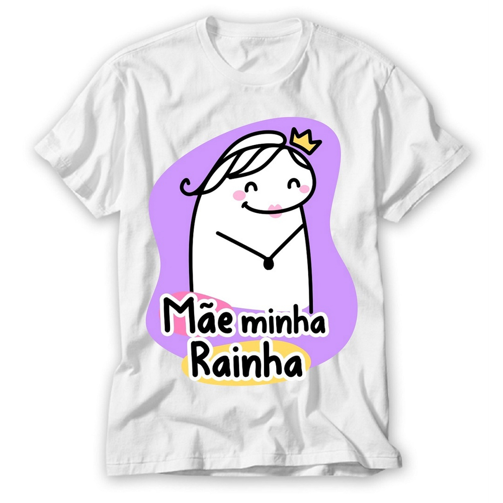 Camiseta dia das mães mãe minha rainha frase desenho flork em Promoção na  Americanas