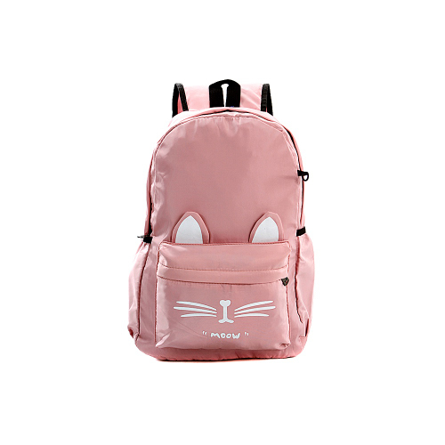 Kit Mochila e Estojo Escolar de Rodinha Infantil Menina Gatinho