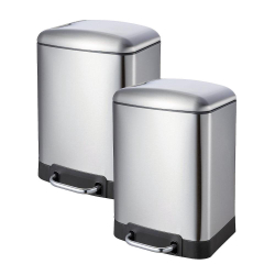Kit com 2 Lixeiras com Pedal Retangular Inox 6L é boa?
