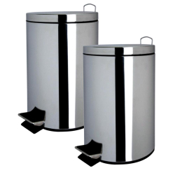 Menor preço em Kit com 2 Lixeiras Inox 5 Litros