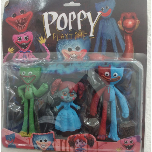 Kit 3 Bonecos Huggy Wuggy Playtime Poppy Pelúcia Kissy Missy