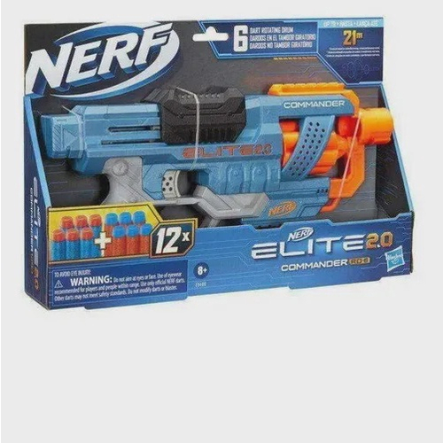 Nerf Elite 2.0 Lançador Commander Rd-6 Com 12 Dardos Arminha