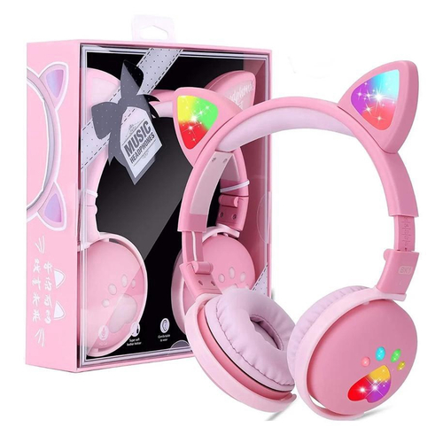 Fone De Ouvido Headphone Orelha De Gato Bluetooth P2 Led - E_IDEIAS ONLINE