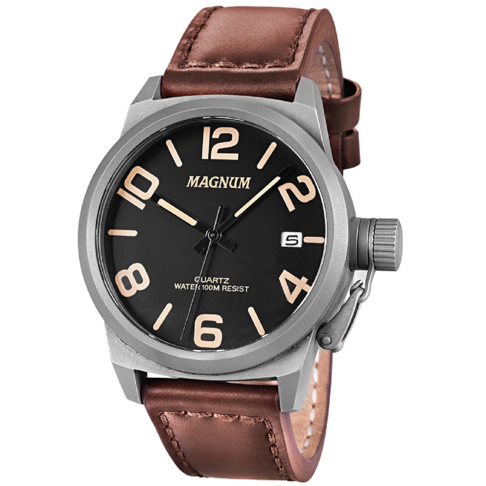 Relógio Masculino Pulseira Couro Magnum Ma31524j