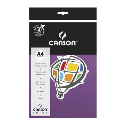 Papel Color Plus A4 Canson 180G 10 Folhas Violeta 66661198 na Americanas Empresas