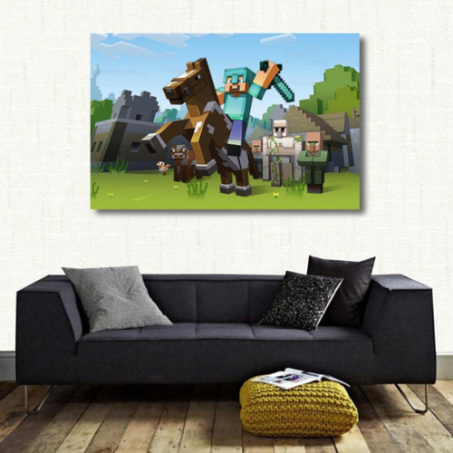 Quadro decorativo A4 Mobs Do Minecraft Cartoons