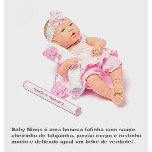 BONECA NINOS BEBE REBORN DORMINDO COM SOM - COTIPLÁS