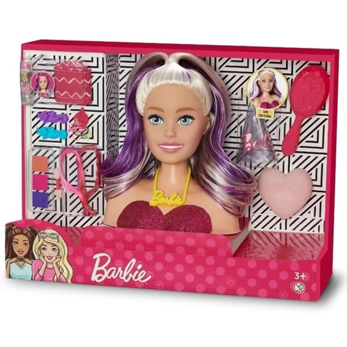 Busto Boneca Barbie Para Pentear E Maquiar Vem Com Maquiagem no Shoptime