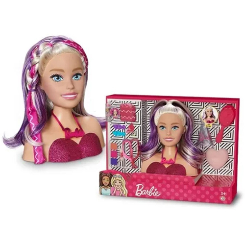 Busto Boneca Barbie Para Pentear E Maquiar Vem Com Maquiagem