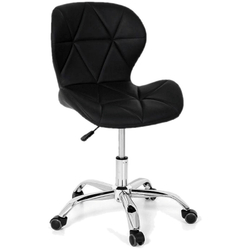 Cadeira Slim Office Estofada Base Giratória Cromada - Preto Menor preço em Cadeira Slim Office Estofada Base Giratória Cromada - Preto