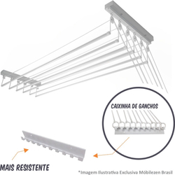 Varal Individual De Teto 80cm x 06 Varetas - Em Alumínio Branco é boa?