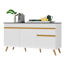 Balcão Cozinha Gabinete Pia 150 cm 3 Portas 1 Gaveta Veneza gw Multimóveis MP3740 Branco Menor preço em Balcão Cozinha Gabinete Pia 150 cm 3 Portas 1 Gaveta Veneza gw Multimóveis MP3740 Branco
