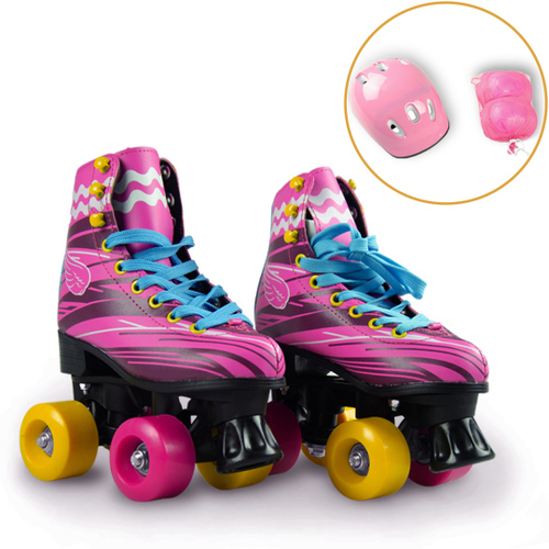 Patins Roller Skate 4 Rodas Rosa Brilhante Com Glitter Ajustáveis Fenix na  Americanas Empresas