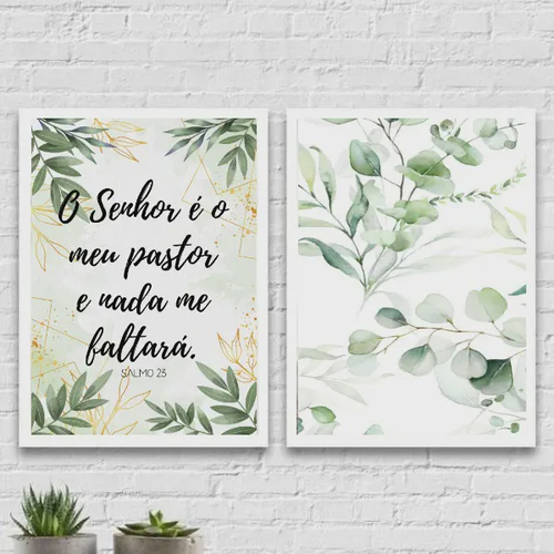 Quadro decorativos salmo 23 bíblico