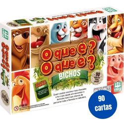 Jogo Tabuleiro Infantil O que é O que é Adivinha Bichos 90 Cartas Brinquedo Educativo Adivinhação Perguntas e Respostas 7 Anos é boa?