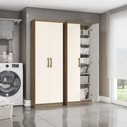 Armário Multiuso Sapateira 2 Portas Margarida Henn Cor Rústico/Off white é boa?