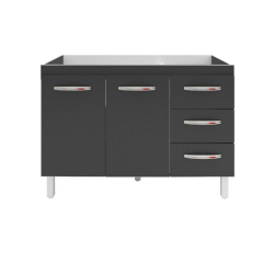 Balcão Cozinha Armário Gabinete Para Pia De 120cm Bianca 2 Portas E 3 Gavetas Preto é boa?