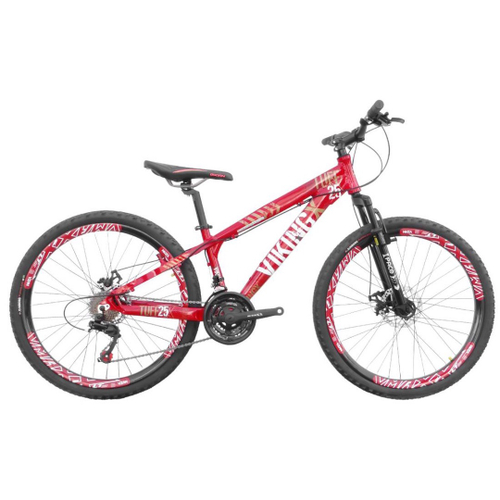 Bicicleta TUFF25 Freeride Aro 26 Verde Neon 21V VikingX no Shoptime